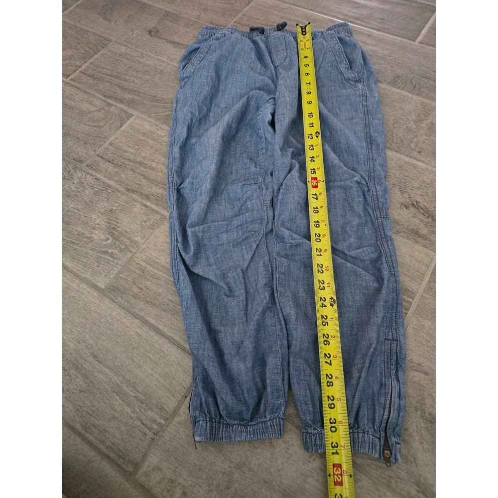 Polo Ralph Lauren Womens XS Chambray Jogger Pants Elastic Waist Zip Ankle - Picture 4 of 8
